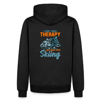 Ski thérapie t-shirt montagnes sport bière d'hiver - Sweat à capuche Premium bio Homme - noir - Dos - Nico (187cm)
