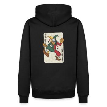 Casino Joker Karte Gambling T-Shirt Gewinn Poker - Männer Premium Bio Hoodie - Schwarz - Hinten - Nico (187cm)
