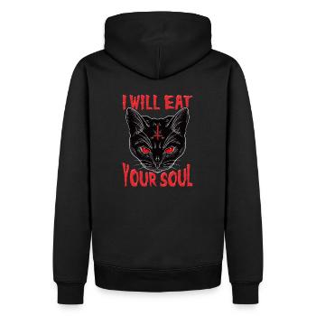 Je vais manger ton âme T-Shirt Satan Occult 666 - Sweat à capuche Premium bio Homme - noir - Dos - Nico (187cm)