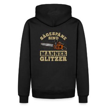 Sägespäne sind Männer Glitzer Holzfäller Bäume - Männer Premium Bio Hoodie - Schwarz - Hinten - Nico (187cm)