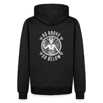 Comme ci-dessus donc ci-dessous Baphomet Beer Pentagram 666 - Sweat à capuche Premium bio Homme - noir - Dos - Nico (187cm)