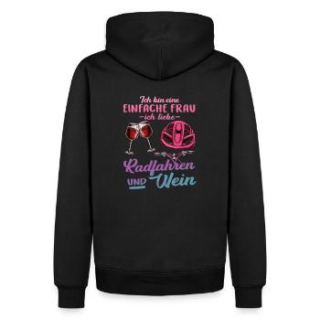 Ich liebe radfahren und Wein Frau Sport Alkohol - Männer Premium Bio Hoodie - Schwarz - Hinten - Nico (187cm)