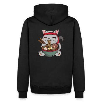 Ramen Japon Anime Manga Cat Noodle Food Cosplay - Sweat à capuche Premium bio Homme - noir - Dos - Nico (187cm)