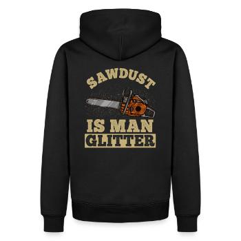 Sawdust Man Glitter Tronçonneuse Construction Worker Glitter - Sweat à capuche Premium bio Homme - noir - Dos - Nico (187cm)