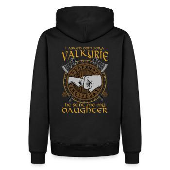 I Asked Odin For A Valkyrie He Sent Me My Daughter - Sweat à capuche Premium bio Homme - noir - Dos - Nico (187cm)