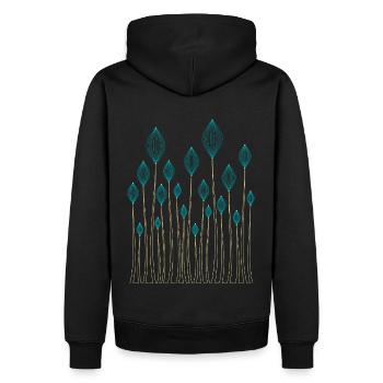 Dekorative Pflanzen - Männer Premium Bio Hoodie - Schwarz - Hinten - Nico (187cm)