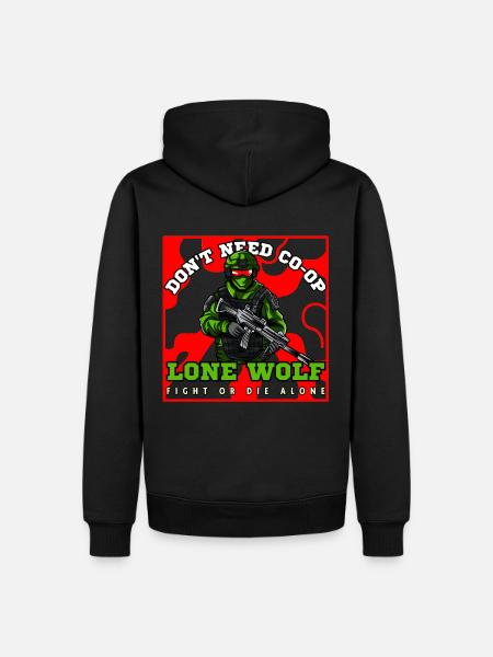 Lone Wolf Koop-Gaming-Shirt - Männer Premium Bio Hoodie - Schwarz