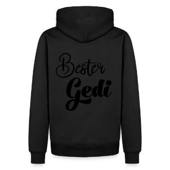 Bester Gedi sein Patenonkel fragen Taufe - Männer Premium Bio Hoodie - Schwarz - Hinten - Nico (187cm)