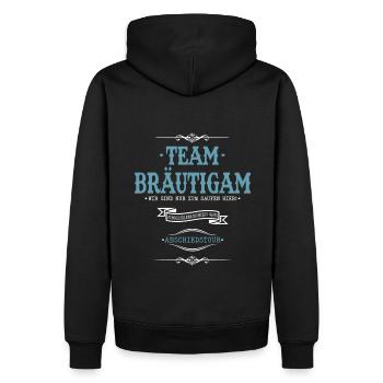 Team Bräutigam JGA Abschiedstour Feiern Party 5 - Männer Premium Bio Hoodie - Schwarz - Hinten - Nico (187cm)