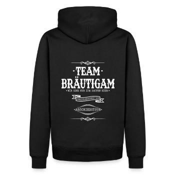 Team Bräutigam JGA Abschiedstour Feiern Party - Männer Premium Bio Hoodie - Schwarz - Hinten - Nico (187cm)