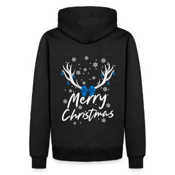 Christmas Reindeer Stars Holidays Family Celebration - Men’s Premium Organic Hoodie - black - Back - Nico (187cm)