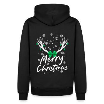 Christmas Reindeer Stars Holidays Family Celebration - Men’s Premium Organic Hoodie - black - Back - Nico (187cm)