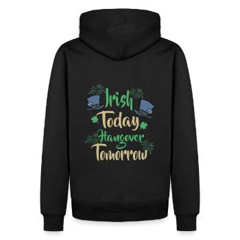 St Patrick s Day Irish Hangover Kleeblatt Party - Männer Premium Bio Hoodie - Schwarz - Hinten - Nico (187cm)