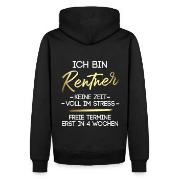 Rentner Stress Ruhestand Rente Humor Lustig - Männer Premium Bio Hoodie - Schwarz - Hinten - Nico (187cm)