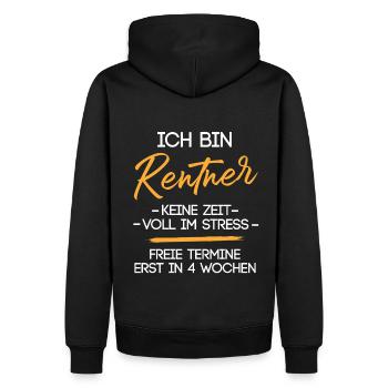 Rentner Stress Ruhestand Rente Humor Lustig - Männer Premium Bio Hoodie - Schwarz - Hinten - Nico (187cm)
