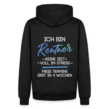 Rentner Stress Ruhestand Rente Humor Lustig - Männer Premium Bio Hoodie - Schwarz - Hinten - Nico (187cm)
