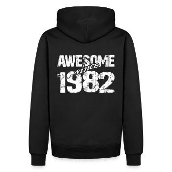 Geboren 1982 seit 1982 aussergewöhnlich - Männer Premium Bio Hoodie - Schwarz - Hinten - Nico (187cm)