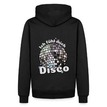 Ich fühl mich Disco! Diskothek Discokugel Spruch - Männer Premium Bio Hoodie - Schwarz - Hinten - Nico (187cm)