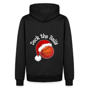 Weihnachtsbasketballfans - Weihnachtslied Pun - Männer Premium Bio Hoodie - Schwarz - Hinten - Nico (187cm)
