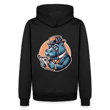 PAPI HIPPOPOTAME - Sweat à capuche Premium bio Homme - noir - Dos - Nico (187cm)