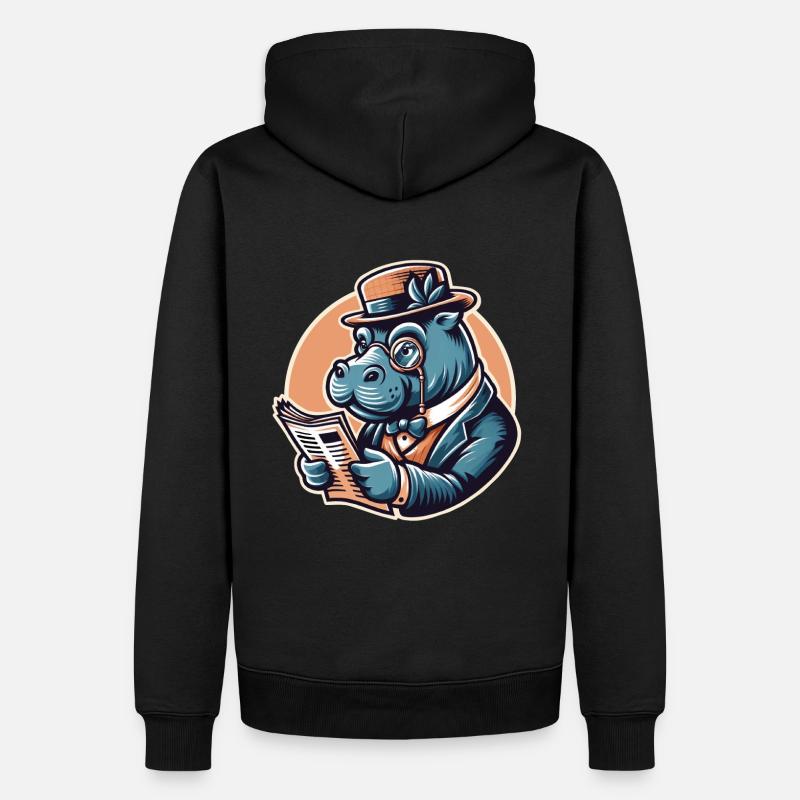 PAPI HIPPOPOTAME - Sweat à capuche Premium bio Homme - noir