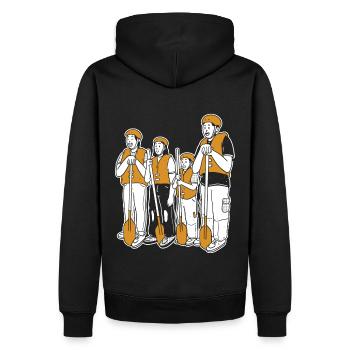 Tenue d’équipe de rafting pour les équipes de navigation de plaisance en montagne - Sweat à capuche Premium bio Homme - noir - Dos - Nico (187cm)