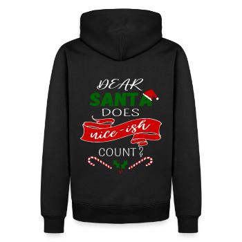 Witziger Weihnachtsspruch Santa Geschenk Idee - Männer Premium Bio Hoodie - Schwarz - Hinten - Nico (187cm)