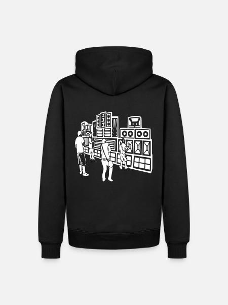 008 système audio 23 - Sweat à capuche Premium bio Homme - noir