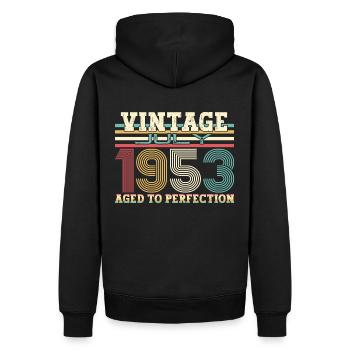 Millésime Juillet 1953 69ème anniversaire Hommes 69 ans - Sweat à capuche Premium bio Homme - noir - Dos - Nico (187cm)