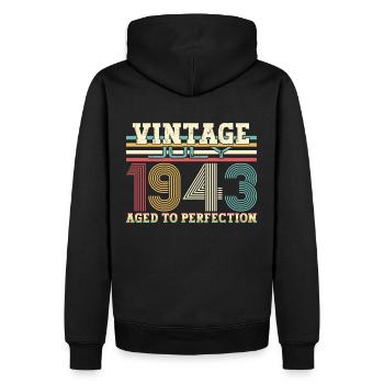 Millésime Juillet 1943 79ème anniversaire Hommes 79 ans - Sweat à capuche Premium bio Homme - noir - Dos - Nico (187cm)