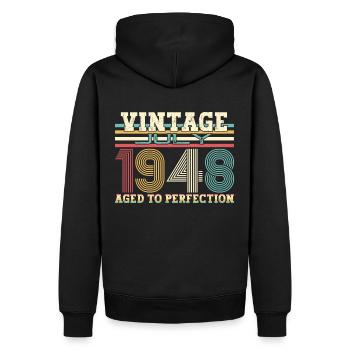 Millésime Juillet 1948 74ème anniversaire Hommes 74 ans - Sweat à capuche Premium bio Homme - noir - Dos - Nico (187cm)