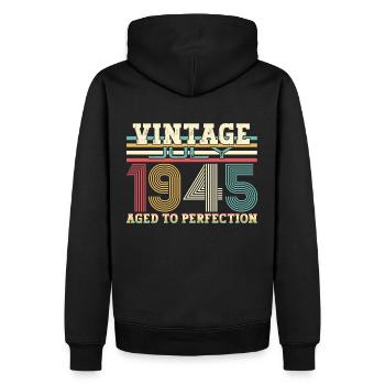 Millésime Juillet 1945 77ème anniversaire Hommes 77 ans - Sweat à capuche Premium bio Homme - noir - Dos - Nico (187cm)