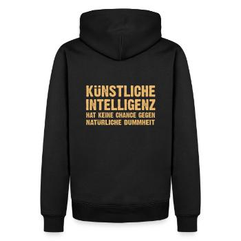 Funny sayings, artificial intelligence, IT nerd - Men’s Premium Organic Hoodie - black - Back - Nico (187cm)