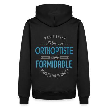 orthoptiste formidable - Sweat à capuche Premium bio Homme - noir - Dos - Nico (187cm)