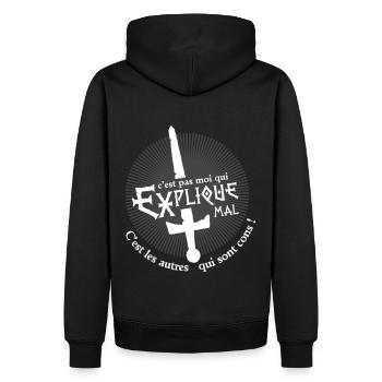 c'est les autres qui sont cons ! Perceval - Sweat à capuche Premium bio Homme - noir - Dos - Nico (187cm)