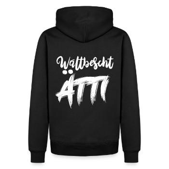 Wältbescht Ätti Schweiz Opa Schweizer Opi Großpapa - Männer Premium Bio Hoodie - Schwarz - Hinten - Nico (187cm)