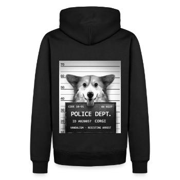 corgi - Sweat à capuche Premium bio Homme - noir - Dos - Nico (187cm)