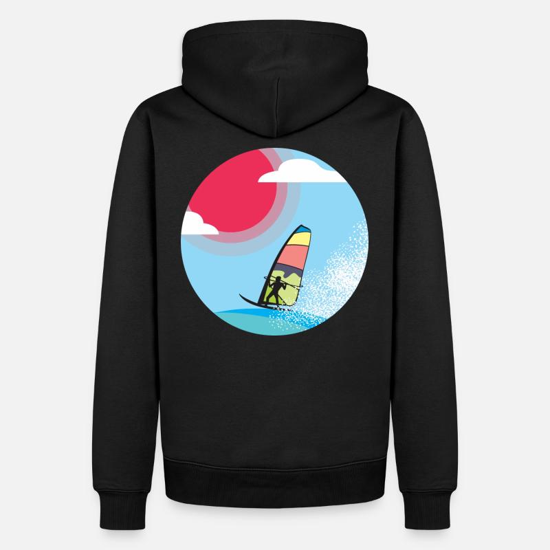 Windsurfer - Männer Premium Bio Hoodie - Schwarz