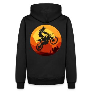 Motocross - Men’s Premium Organic Hoodie - black - Back - Nico (187cm)
