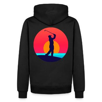 Golf - Männer Premium Bio Hoodie - Schwarz - Hinten - Nico (187cm)