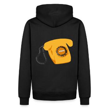 Telefon Retro - Männer Premium Bio Hoodie - Schwarz - Hinten - Nico (187cm)