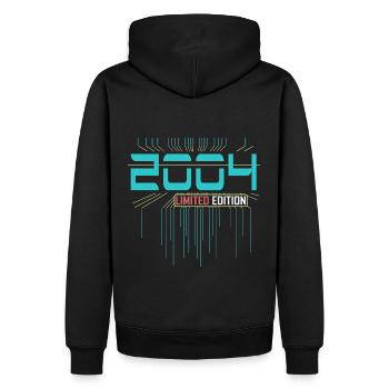 18ème anniversaire Jeunes filles 18 ans 2004 - Sweat à capuche Premium bio Homme - noir - Dos - Nico (187cm)
