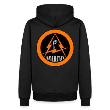 Orange Anarchie - Männer Premium Bio Hoodie - Schwarz - Hinten - Nico (187cm)