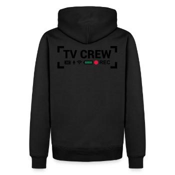 Équipe de télévision - Sweat à capuche Premium bio Homme - noir - Dos - Nico (187cm)