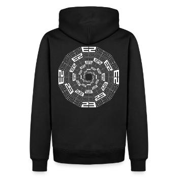 Tekno 23 spirale - Sweat à capuche Premium bio Homme - noir - Dos - Nico (187cm)