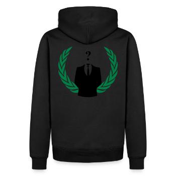 anonyme Farbe - Männer Premium Bio Hoodie - Schwarz - Hinten - Nico (187cm)
