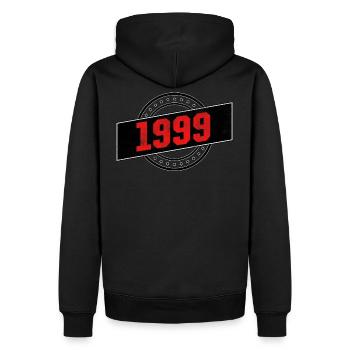 1999 année de naissance - Sweat à capuche Premium bio Homme - noir - Dos - Nico (187cm)