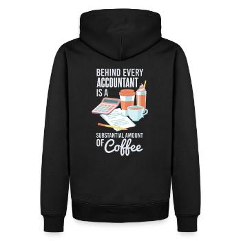 Funny Accountant Coffee - Men’s Premium Organic Hoodie - black - Back - Nico (187cm)