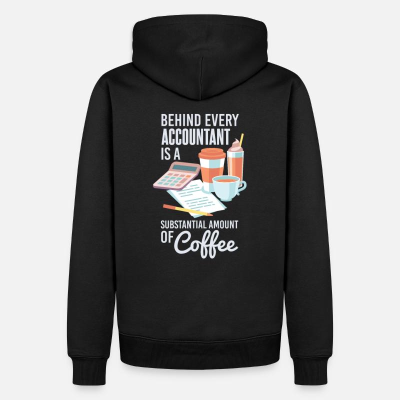 Café comptable drôle - Sweat à capuche Premium bio Homme - noir