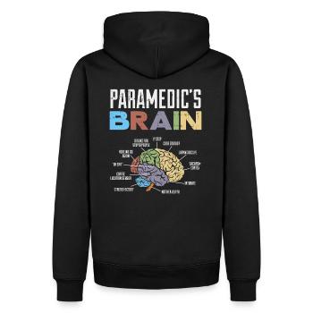 Drôle Proverbes paramédic EMS cerveau drôle - Sweat à capuche Premium bio Homme - noir - Dos - Nico (187cm)